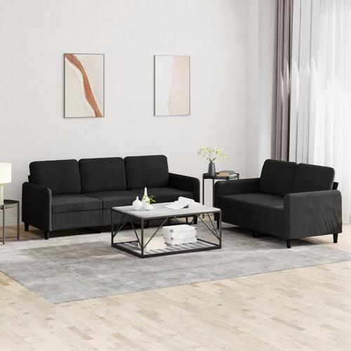 2 personers sofa velour sort