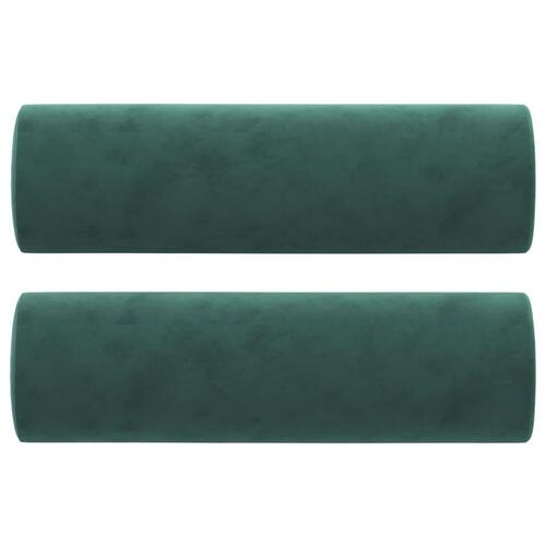 2-personers sofa med pyntepuder 140 cm velour mørkegrøn