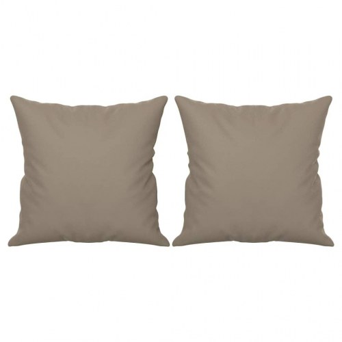 2-personers sofa med puder i mikrofiberstof - gråbrun