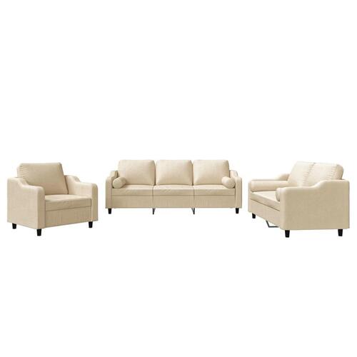 3 personers sofa med puder stof cremefarvet