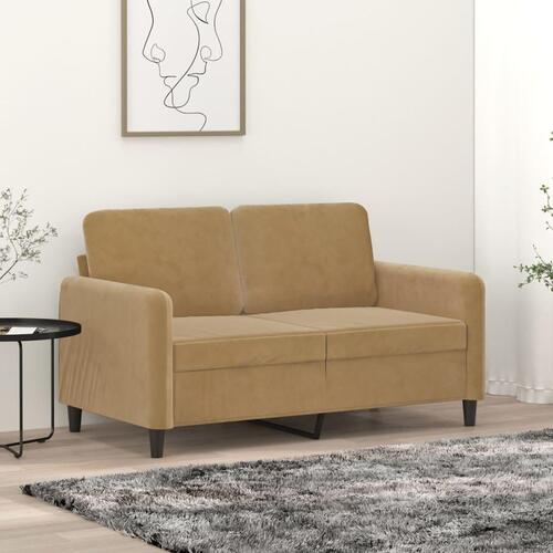 2-personers sofa 120 cm fløjl brun