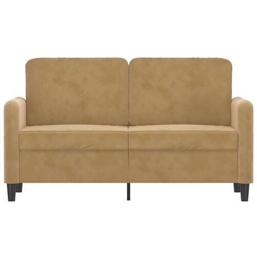 2-personers sofa 120 cm fløjl brun