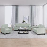 3 personers sofa med puder velour lysegrå