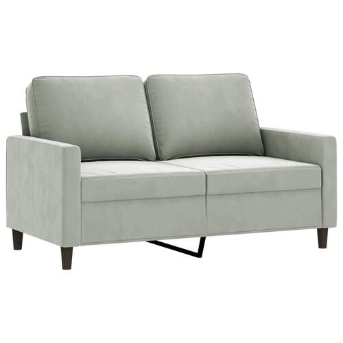 3 personers sofa med puder velour lysegrå