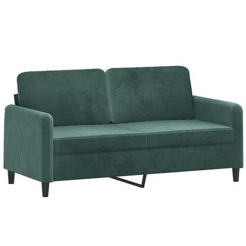 2 personers sofa med puder velour mørkegrøn