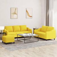 3 personers sofa med hynder stof lysegul