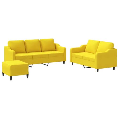 3 personers sofa med hynder stof lysegul