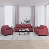 2 personers sofa med hynder stof vinrød