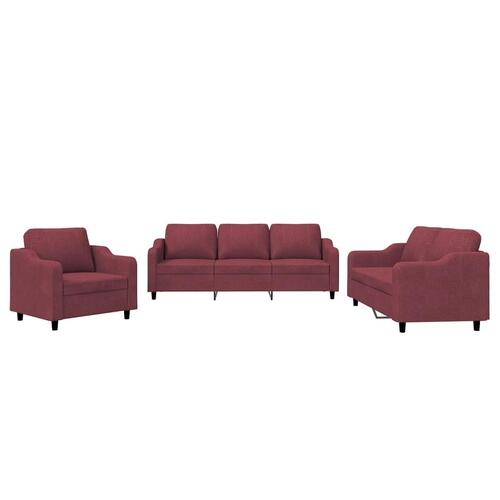 2 personers sofa med hynder stof vinrød