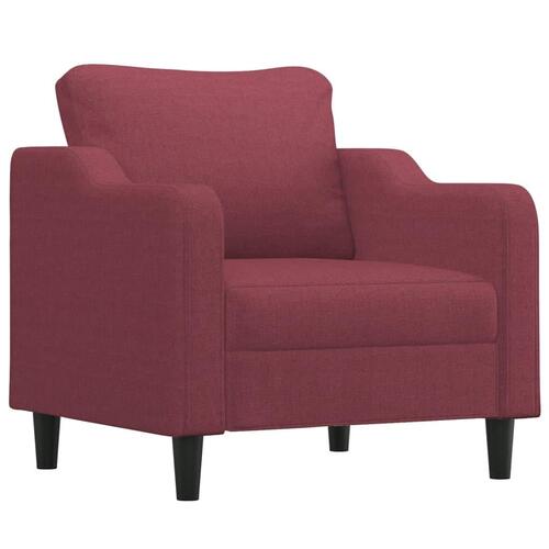 2 personers sofa med hynder stof vinrød