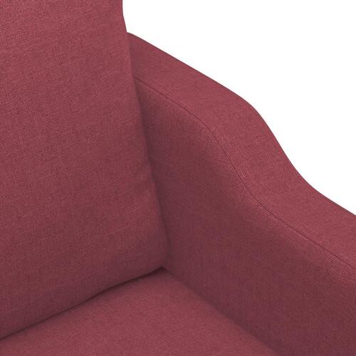 2 personers sofa med hynder stof vinrød