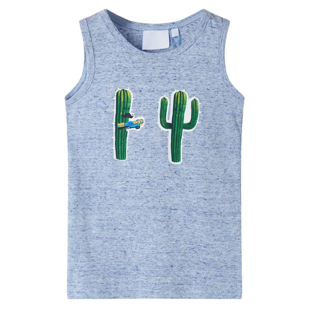 Tanktop til børn str. 140 blåmeleret
