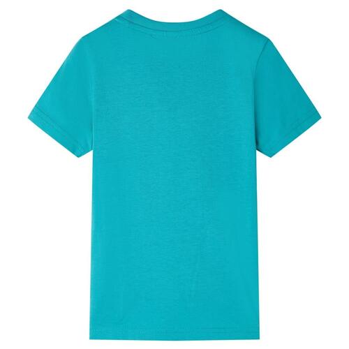 Kortærmet T-shirt til børn str. 116 mørk mintgrøn