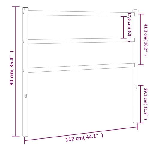 Sengegavl 107 cm metal sort