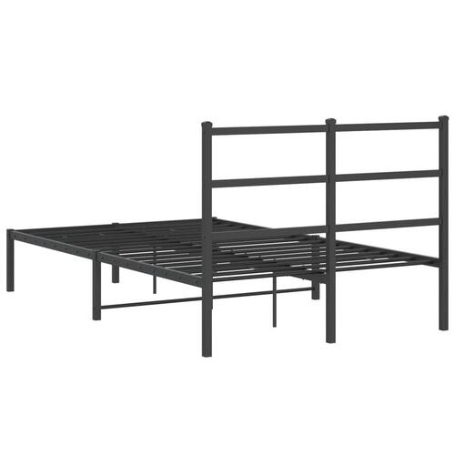 Sengeramme med sengegavl 120x190 cm metal sort