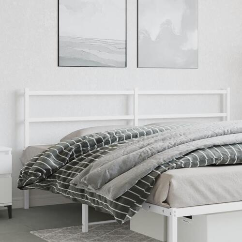 Sengegavl 193 cm metal hvid