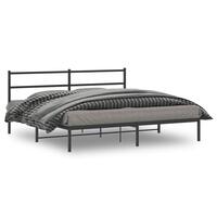 Sengeramme med sengegavl 180x200 cm metal sort