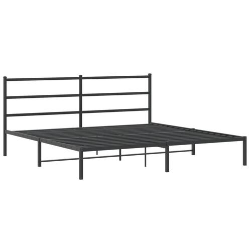 Sengeramme med sengegavl 180x200 cm metal sort
