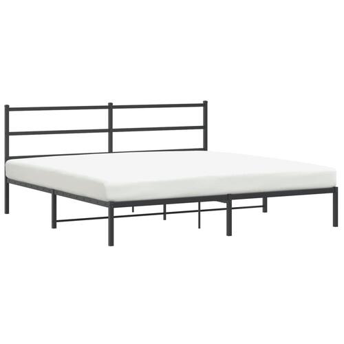 Sengeramme med sengegavl 180x200 cm metal sort