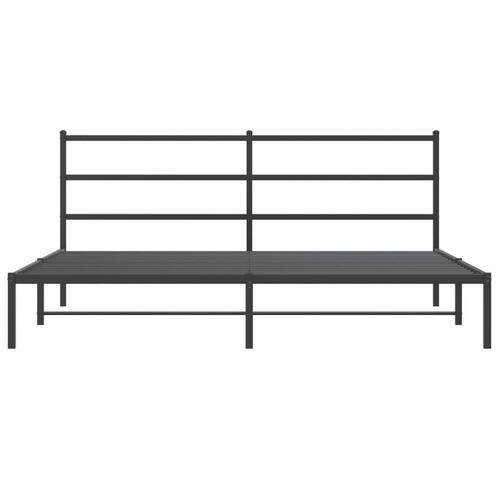 Sengeramme med sengegavl 180x200 cm metal sort