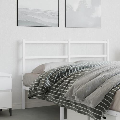 Sengegavl 140 cm metal hvid