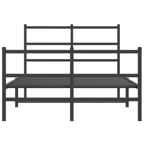 Sengeramme med sengegavl og fodgærde 120x200 cm metal sort