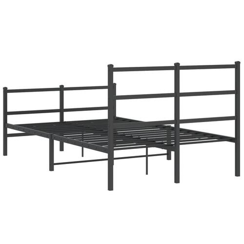 Sengeramme med sengegavl og fodgærde 120x200 cm metal sort