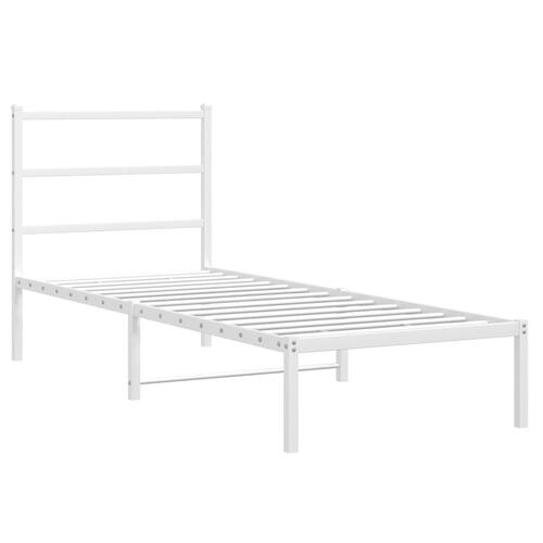 Sengeramme med sengegavl 80x200 cm metal hvid