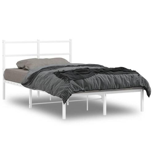 Sengeramme med sengegavl 120x190 cm metal hvid
