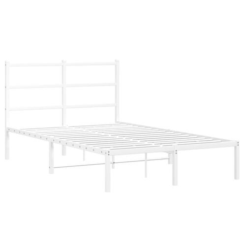 Sengeramme med sengegavl 120x190 cm metal hvid
