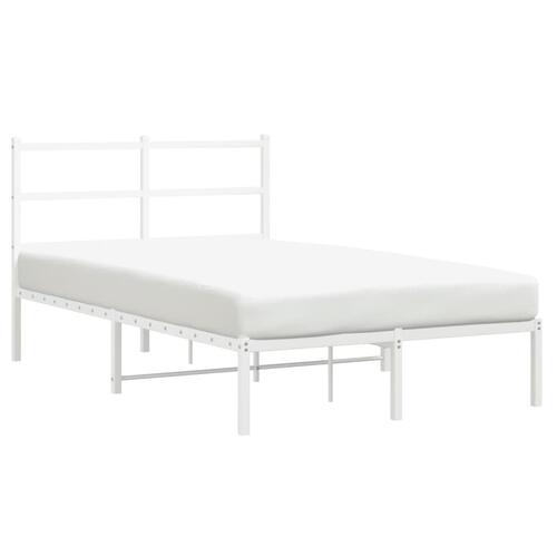 Sengeramme med sengegavl 120x190 cm metal hvid