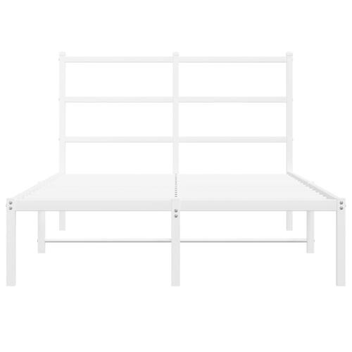 Sengeramme med sengegavl 120x190 cm metal hvid