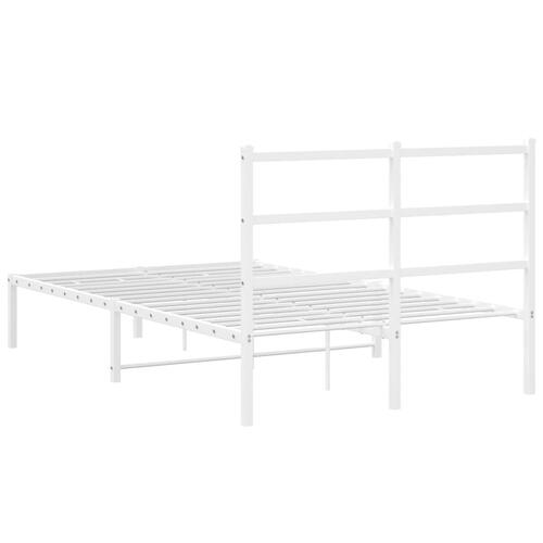 Sengeramme med sengegavl 120x190 cm metal hvid