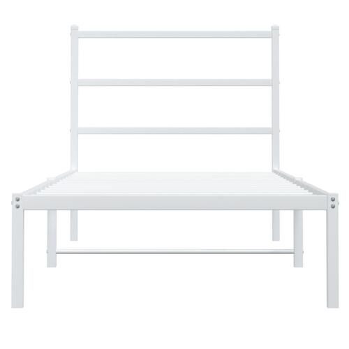 Sengeramme med sengegavl 90x200 cm metal hvid