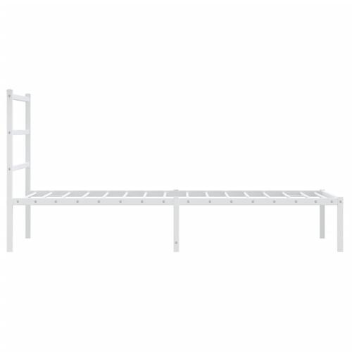 Sengeramme med sengegavl 90x200 cm metal hvid
