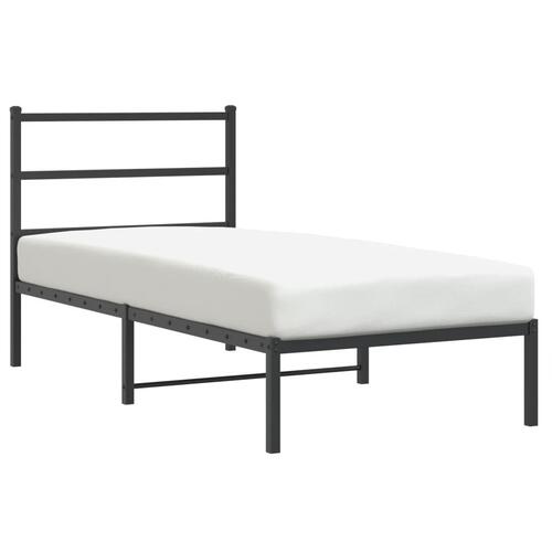 Sengeramme med sengegavl 90x190 cm metal sort