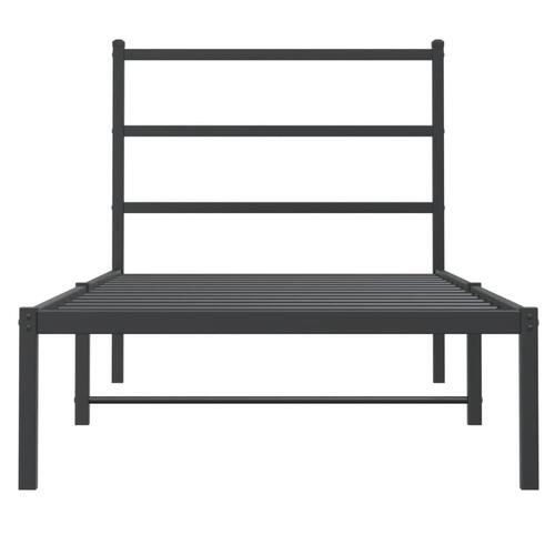 Sengeramme med sengegavl 90x190 cm metal sort