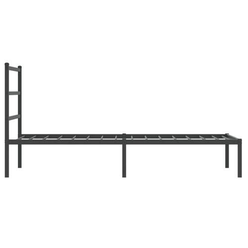 Sengeramme med sengegavl 90x190 cm metal sort