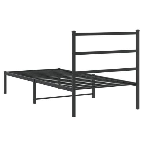 Sengeramme med sengegavl 90x190 cm metal sort