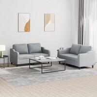 2 personers sofa med hynder stof lysegrå