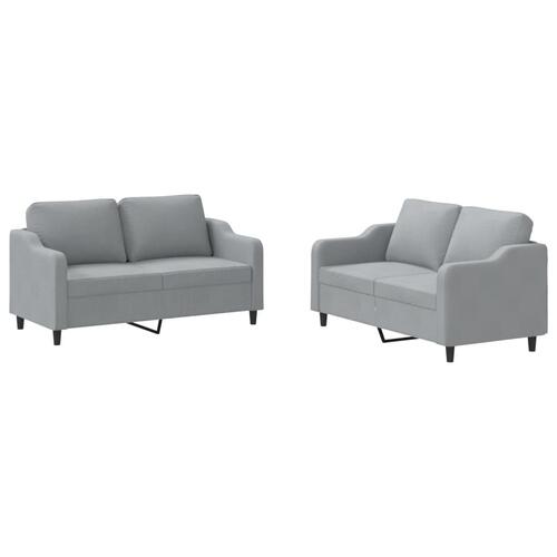 2 personers sofa med hynder stof lysegrå