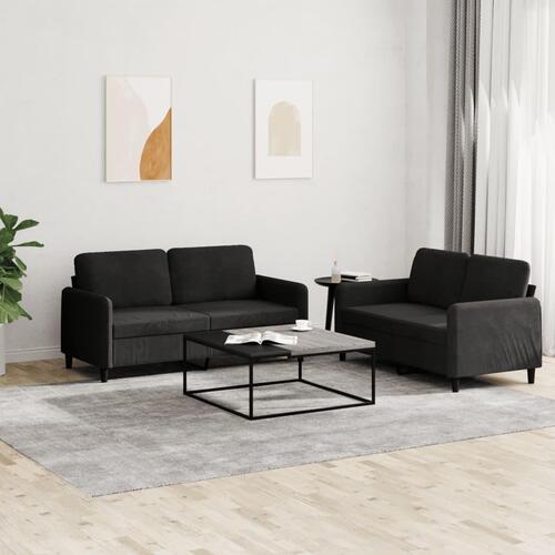 2 personers sofa velour sort