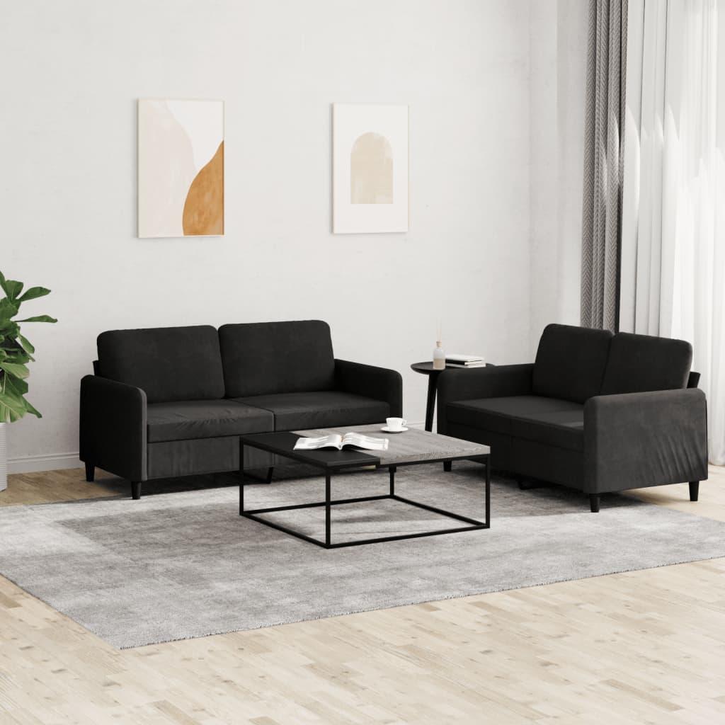 2 personers sofa velour sort