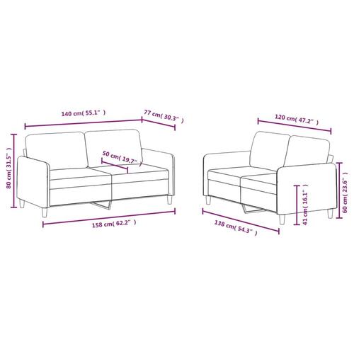 2 personers sofa velour sort