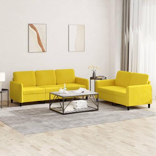 2 personers sofa velour gul