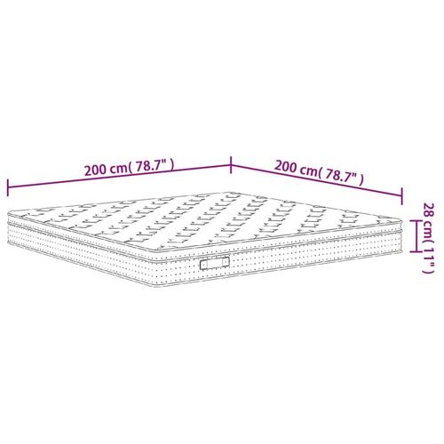 Springmadras m. pocket-fjedre medium 200x200 cm