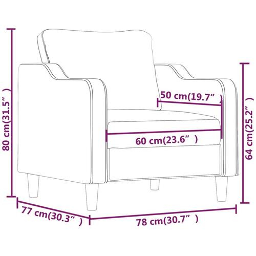 Lænestol 60 cm stof gråbrun