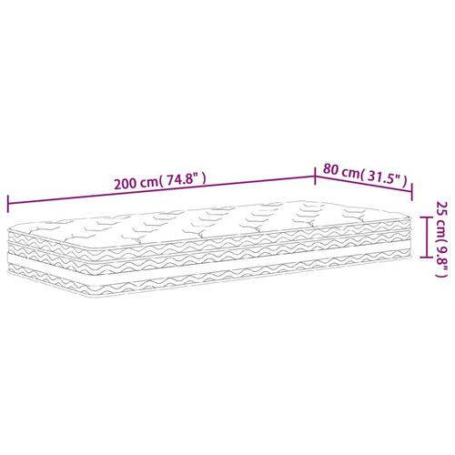 Springmadras med pocketfjedre 80x200 cm medium