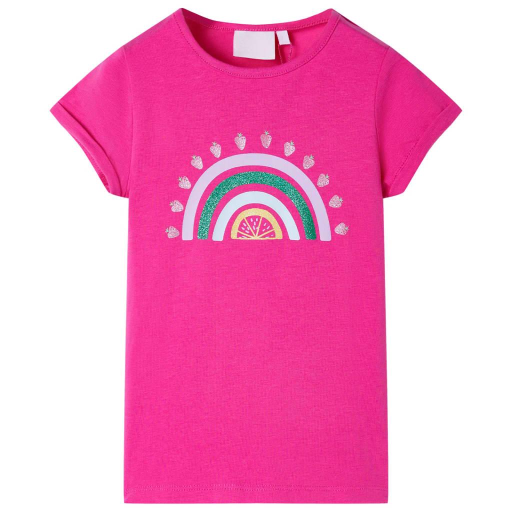 T-shirt til børn str. 116 pink billede