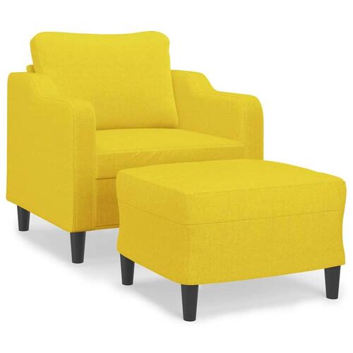 Sofastol med fodskammel 60 cm stof Lysegul